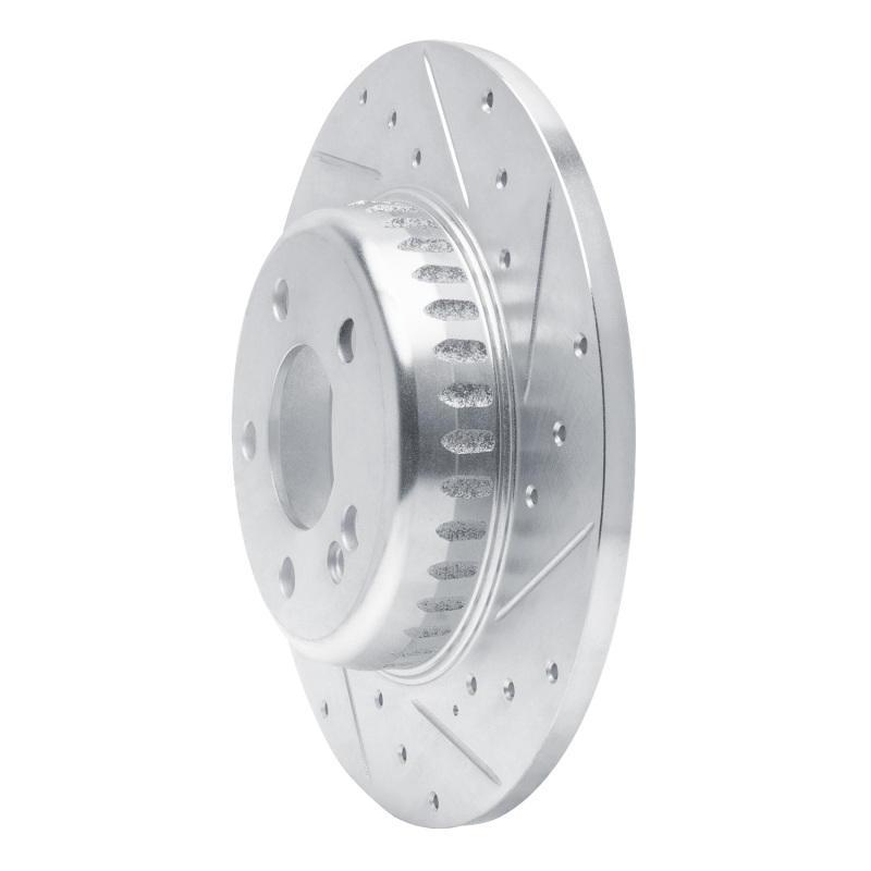 Mercedes-Benz C200 Brake Rotor (1) - Rear Right - R1 Concepts - Drilled & Slotted - Silver - `15-`21